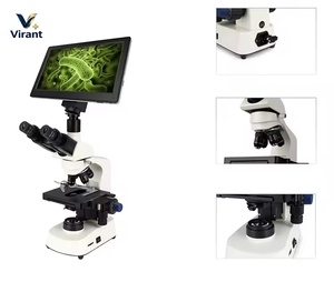 Microscopio Digital Trinocular Veterinario con Pantalla HD, Múltiples Objetivos, para Examen de Muestras de Tejido Sanguíneo Animal - Product Image 3