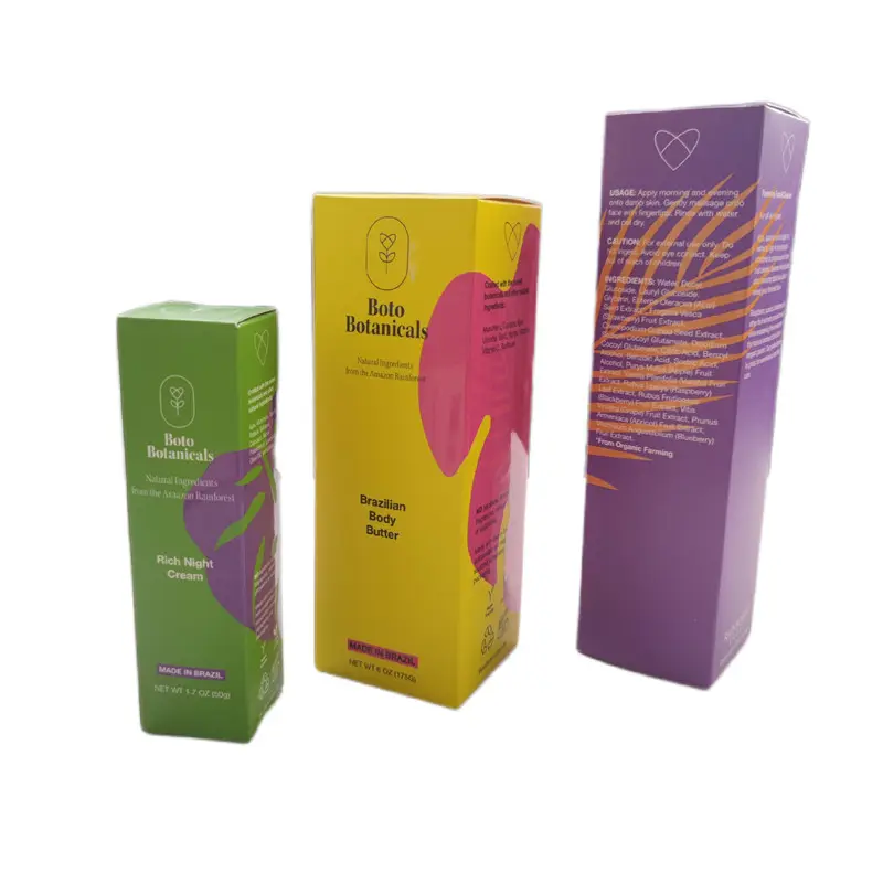 OEM-cajas de cartón personalizadas para el cuidado de la piel, embalaje cosmético de lujo con impresión de logotipo personalizado