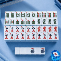 Jeu de Mahjong Américain 166 Tuiles en Mélamine Premium, Tuiles Pliables Automatiquement, 4 Supports Transparents, Poussoirs, Jeu de Mahjong Américain Moderne