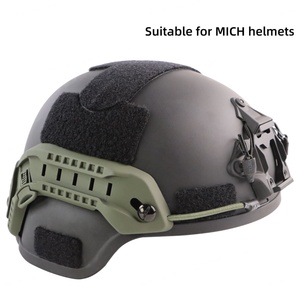 Kit de Rieles Laterales Ajustables para Casco Táctico con Cierre de Hebilla para Protección de la Cabeza, Uso en Motocicleta, Material PP Verde Oliva - Product Image 3