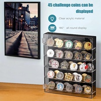 Boîte de présentation et de rangement transparente en acrylique pour pièces commémoratives, médailles et badges – Décoration intérieure