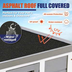 Gabbia per Porcellini d'India da Interno ed Esterno, Casetta per Animali Domestici a 2 Piani in Legno Massello, Conigliera con 2 Grandi Stanze Principali per Piccoli Animali - Product Image 6