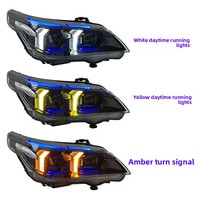 Pour BMW Série 5 E60 03-10, Ensemble de feux de jour à LED et clignotants 12V 50W, Version Thunder à sourcils bleus modifiés