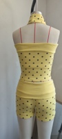 Ensemble 2 pièces décontracté pour femme : Haut court rayé et short, personnalisable avec logo, faible MOQ, en coton et élasthanne, idéal pour l'été