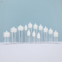 Bouteilles en plastique PET V3 transparentes noires pour liquides, jus, 3oz 10ml 30ml 60ml 100ml, flacon compte-gouttes compressible pour gouttes oculaires