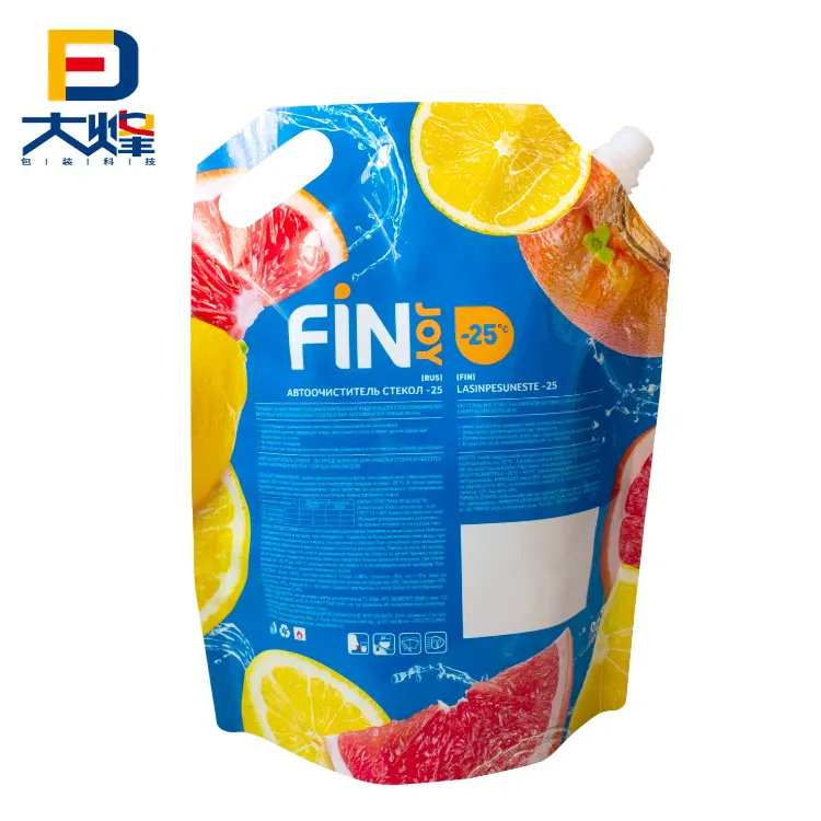 3,6 kg 5kg Productos de lavado personalizados Embalaje de líquido de plástico Bolsa de pie Bolsa de detergente para ropa bolsa con caño