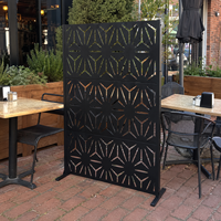 Fabricant de panneaux de clôture de jardin en acier galvanisé découpé au laser sur mesure, style Art Déco, revêtement noir en poudre, pour l'extérieur