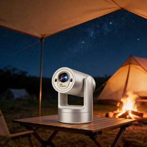 Mini projecteur or champagne, <span class=keywords><strong>correction</strong></span> automatique de la distorsion trapézoïdale, projecteur HD grand écran 16:9, batterie intégrée 5200 mAh, projecteur portable - Product Image 1