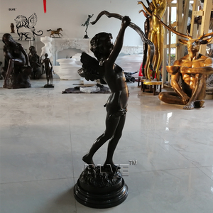 Nghệ Thuật Hiện Đại kim loại trang trí sân vườn trong nhà cuộc sống Kích thước Hy Lạp God Naked Angle điêu khắc Bronze Amor CUPID tượng để bán - Product Image 5