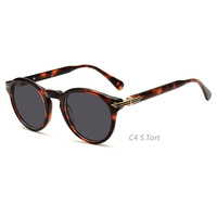 Lunettes de soleil rétro vintage à monture métallique ronde en acétate Lunettes de soleil unisexes avec protection UV et logo personnalisé