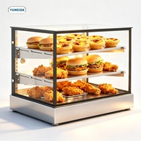 Vitrine chauffante professionnelle pour aliments chauds, chauffe-plats commercial pour boulangerie, pâtisserie, et utilisation en magasin de proximité