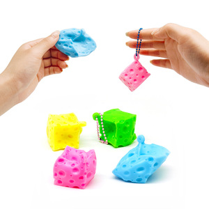 Shang Run Cheese Cube Squeezable Toy TPR Portable Stress Relief Toy For Kids 5-7 Years Unisex Fidget Toy - Product Image 5