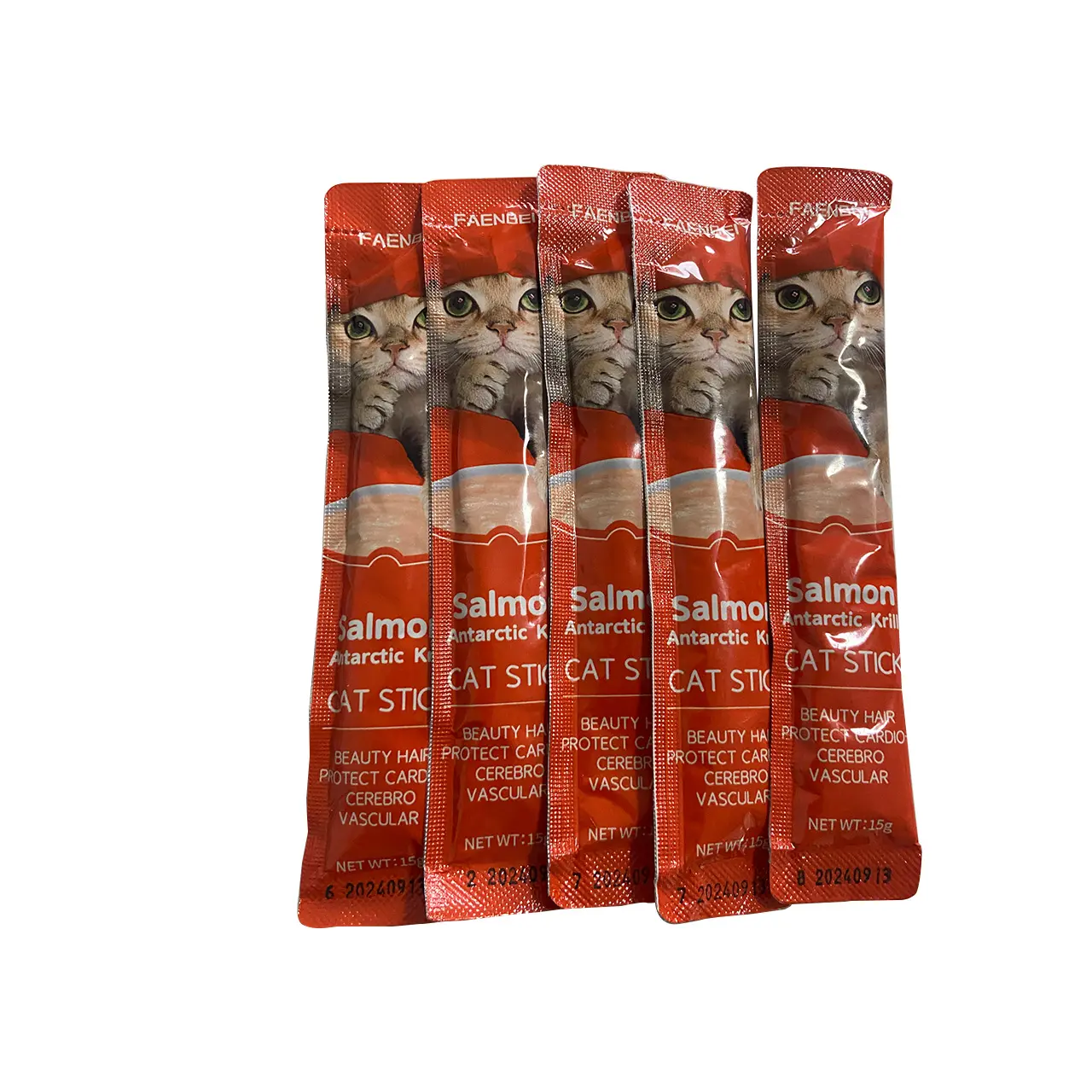 Best Selling Wholesale 15g Salmon Tuna Chicken Cat Treats Cat Strips Cat Wet Food