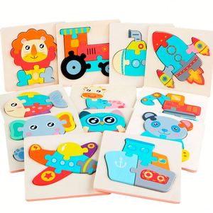 Mini puzzle 3D en bois pour enfants, jeux de société éducatifs, jouets d'apprentissage et de cognition pour tout-petits, garçons et filles - Product Image 1
