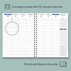 Custom School Hardcover Leather Thread Sewing Homeschool Planning <b>Daily</b> <b>Planner</b> Gift - Product Image 2