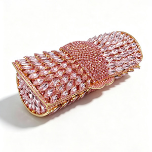 Luxury Handmade Women Square Rhinestone Evening <strong>Clutch</strong> <strong>Bag</strong> With Metal Chain <strong>for</strong> <strong>Wedding</strong> Party and Prom - Product Image 3