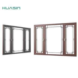 <span class=keywords><strong>Ventanas</strong></span> abatibles de madera con revestimiento de aluminio directo de fábrica de HUASIN con rotura térmica y vidrio Low E para edificios residenciales - Product Image 1