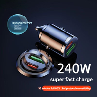 Nouveau chargeur de voiture à charge ultra-rapide, mini allume-cigare invisible, adaptateur de conversion 1 vers 2, charge rapide PD