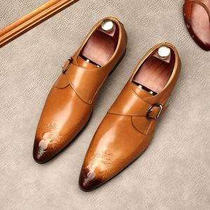 Luxury Custom-Made Oxford Dress Shoes Genuine Leather <b>Pointed</b> Autumn Adjustable Laces Simple Design Lightweight Anti-Slip for - Product Image 1