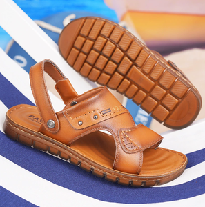 UP-0520J all'ingrosso pelle traspirante pantofole estate spiaggia sandali bassi uomini - Product Image 4