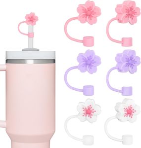 ฝาครอบหลอดซิลิโคน PVC ลายดอกเบโกเนีย ปี 2024 ใช้ซ้ำได้ ขนาด 10 มม. 0.4 นิ้ว ลายสองด้าน ป้องกันฝุ่น - Product Image 1