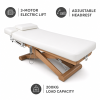 Lit de massage électrique à 3 moteurs avec télécommande, appui-tête à double vérin à gaz, table de soin du visage pour salon, spa, clinique