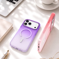 Coque de téléphone magnétique dégradée givrée antichoc pour iPhone 13 14 15 16 17 18 Pro Max, finition mate, prise en main fine, protection optimale – Offre Spéciale