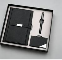 Promo de vente en gros de luxe affaires A5 Journal bouteille d'eau ensemble personnalisable en cuir PU A5 cahier cadeau avec stylo, tasse thermique