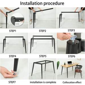 قواعد طاولة صناعية حديثة للمطاعم أرجل مربعة من الفولاذ الزهر إطارات من الحديد الزهر لطاولة الطعام قواعد طاولة معدنية لتناول الطعام - Product Image 5