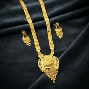 ขายส่ง14K 18K 24K ชุดเครื่องประดับแต่งงานไมโครโกลด์ยาวชุดเครื่องประดับทรงยาวดีไซน์แบบดั้งเดิมชุดเครื่องประดับยาว - Product Image 3