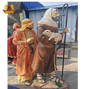 ชุดตกแต่งคริสต์มาสพระเยซูเด็กแรกเกิด ขนาดเท่าคนจริง รูปปั้นพระเยซู งานศิลปะทางศาสนา ทำจากไฟเบอร์กลาสและเรซิ่น - Product Image 4