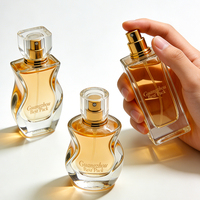 Flacon diffuseur de parfum en verre carré de luxe de haute qualité 30ml 50ml avec bouchon épais, flacons vides pour huiles parfumées et parfums, avec boîte