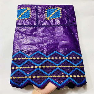 Tissus de Dentelle Bazin Riche Africaine de Haute Qualité en Gros, Dentelle Française <span class=keywords><strong>Georges</strong></span> - Product Image 5