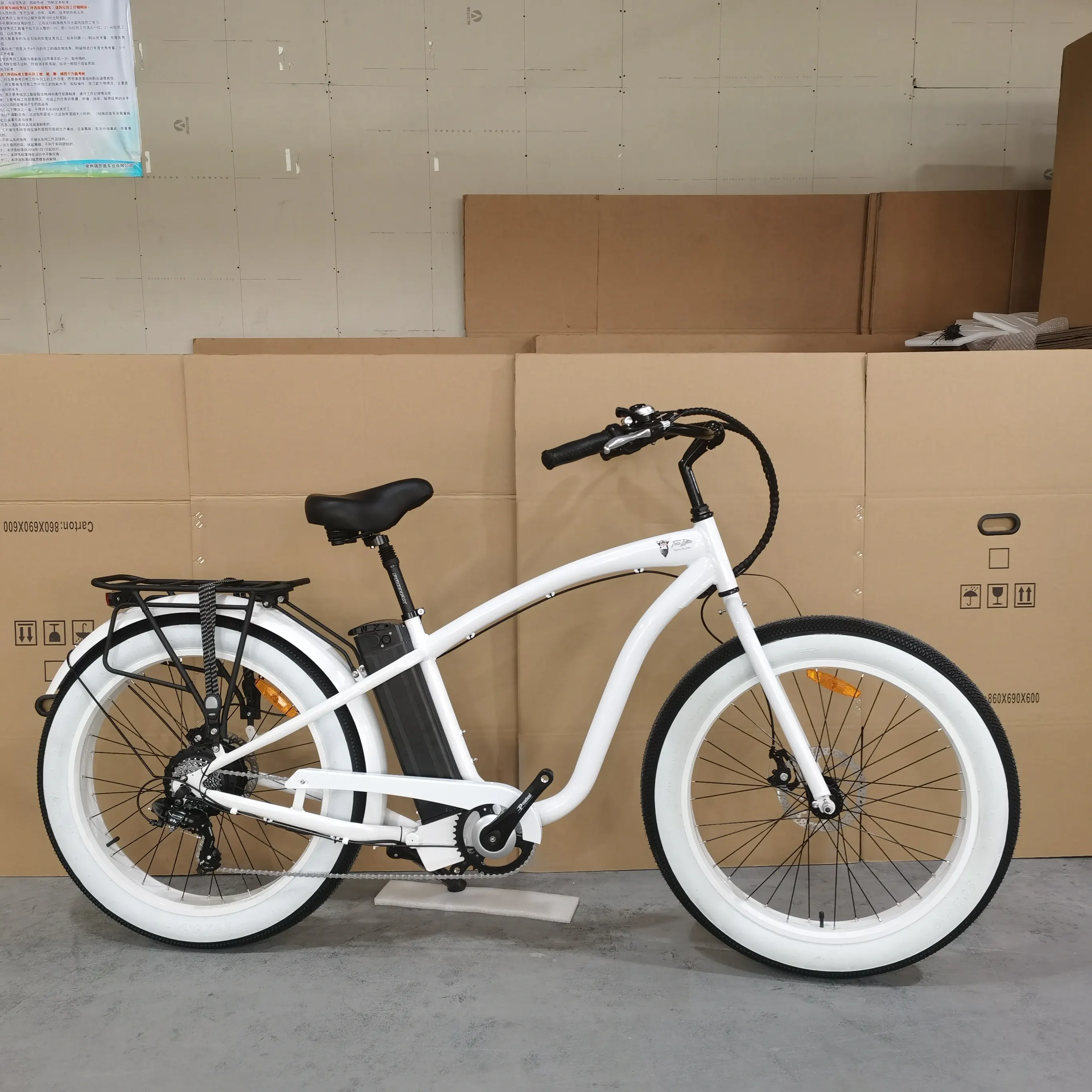 Ristar 2022 Tandem Beach Cruiser Fahrrad 350 Watt elektrische 26 Zoll 4,0 fette Reifen Fahrrad Fahrrad 48v 500w 15,6ah 20ah Lithium batterie