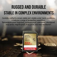 Tarjeta SD de Alto Rendimiento de 512 GB para Tarjeta de Memoria SanDisk Extreme UHS-I