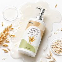 Floracy Gel Douche Corporel Non Parfumé à l'Avoine Colloïdale, Mousse Douce au Lait d'Avoine, Soin Quotidien Doux pour Peaux Sèches, Irritées et Sensibles, Confort Nettoyant