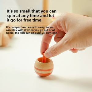 Mideer Multicolor Small Spinning Top <span class=keywords><strong>Mini</strong></span> Manual Handstand Juguete de madera para niños Kindergarten Rotating Spinning Top - Product Image 4