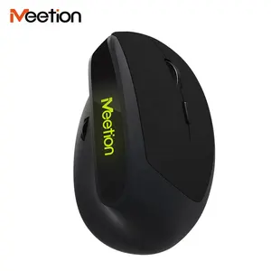 Meetion R390ราคาถูก Amazon สบายแบตเตอร์รี่มือใหญ่แบบชาร์จไฟได้ตามหลักสรีรศาสตร์การเล่นเกม LED แนวตั้งตามหลักสรีรศาสตร์ไร้สาย M