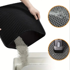 Tapis pour litière pour chat en EVA, lavable, double couche, anti-éclaboussures, gris, 30x30, 45x60, 60x90 cm, pour bac à litière pour chat - Product Image 2