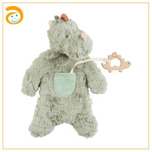 Peluche <span class=keywords><strong>Dinosaure</strong></span> Bébé, Jouet Confort Animal en Peluche, <span class=keywords><strong>Doudou</strong></span> Nouveau-né avec Anneau de Dentition en Bois - Product Image 1