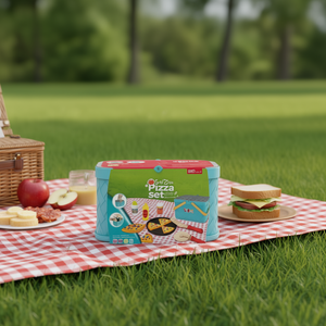 ZAG Pizza Set <b>Plastic</b> Outdoor <b>Lunch</b> <b>Box</b> With Cutter Casual Style - Product Image 2
