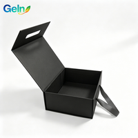 Boîte à valise magnétique personnalisée avec logo, boîte en papier rigide, coffret cadeau noir pliable de luxe pour vêtements de luxe