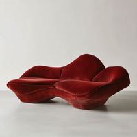 OEHOME 홈 가구 모던 럭셔리 디자인 스타일 거실 패브릭 네이비 레드 벨벳 섹셔널 슬립커버 2인용 소파 5년 보증