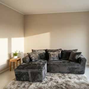 Sofá Moderno de Lujo Convertible en Forma de L, Tapizado, sin Estructura, Económico Conjunto de Sofá Seccional Modular de Tres Plazas - Product Image 4