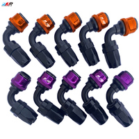 Pièces de véhicule BJR, raccord rapide en aluminium Lucky Orange AN10 AN16 AN20 à 90 degrés, embout de tuyau pivotant, raccords AN pour voiture