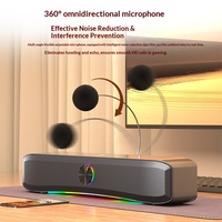 Haut-parleurs d'ordinateur Q-E3600, 4 enceintes, effet lumineux RVB arc-en-ciel, barre de son pour jeux, e-sport, microphone intégré, commande vocale IA
