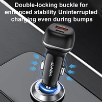 Adaptor Charger Mobil Cepat 51W Langsung dari Pabrik, Dual Port Pengisian Cepat, Kompatibilitas Universal untuk Perangkat USB, Pasokan Grosir