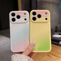 Coque rigide antichoc pour 17 Pro Max, effet peau dégradé, avec grande fenêtre de visualisation, en PC, finition mate