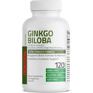 120 Capsules végétariennes Ginkgo Biloba extra fort 125mg 500mg pour la fonction cérébrale et la mémoire capsules de ginkgo biloba - Product Image 4