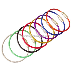 Màu Thép Không Gỉ Dây Móc Khóa Rope Keychain Tag Dây Cáp Vòng Lặp Vít Khóa Tiện Ích Vòng - Product Image 1
